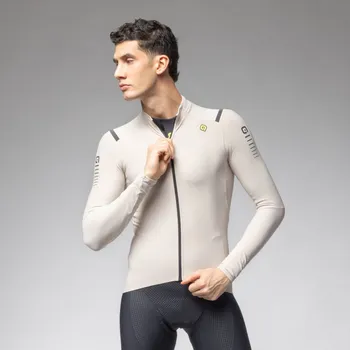 cyklistický dres ALÉ Cyklistický dres s dlouhým rukávem zimní - WARM RACE - ivory XL