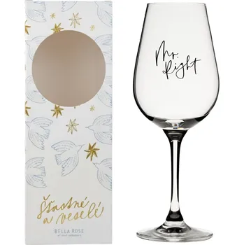 Sklenice Bella Rose Sklenice na víno Mr. Right + vánoční krabička