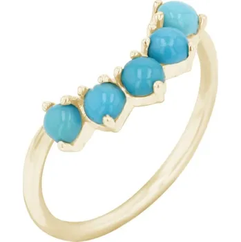 Prsten Vykrojený zlatý prsten s tyrkysy Casey