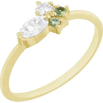 Prsten Jemný prsten s moissanity a tsavorit granáty Lowri