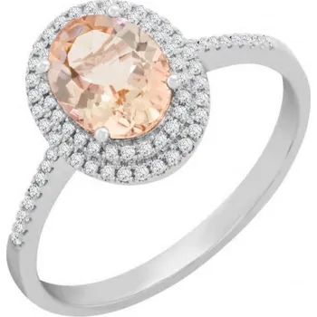 Prsten Zlatý prsten s morganitem a diamanty Danae