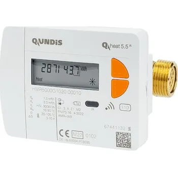 Termostat Měřič tepla mechanický, Qheat5.5 R - 0,6m3/h, DN15, 110mm, zpátečka, GJ, wM-Bus C GIE MERTEP0.6N