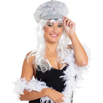 Karnevalový doplněk Folat Policejní čepice stříbrná Deluxe