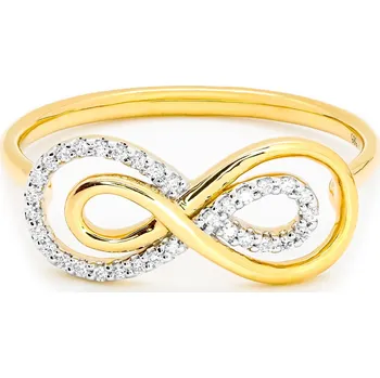 Prsten Prsten ze žlutého zlata s tvarem nekonečna a diamanty DR118986Y