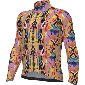 cyklistický dres ALÉ Cyklistický dres s dlouhým rukávem zimní - TRIBAL - oranžová