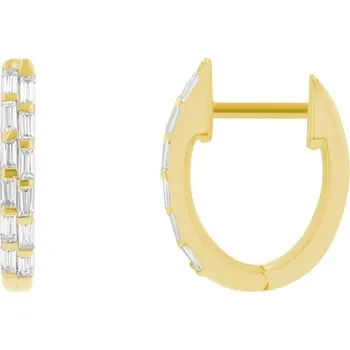 Náušnice Kruhové náušnice s baguette diamanty Hamish