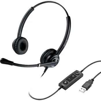 Sluchátka WELL Mairdi MRD-612D USB, náhlavka, dvouušní