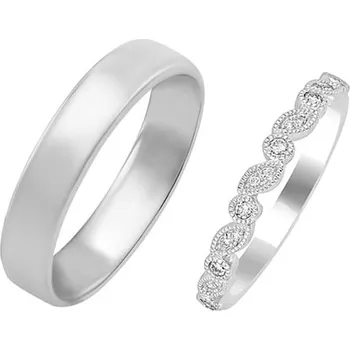 Prsten Vintage prsten s lab-grown diamanty a komfortní snubní prsten Sango