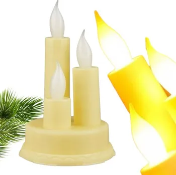 Vánoční dekorace Vánoční LED svíčky na krémovém podstavci, teplá bílá