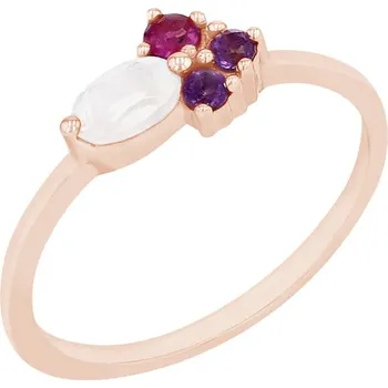 Prsten Prsten s měsíčním kamenem, rubínem a ametysty Lowri