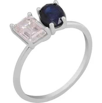 Prsten Zásnubní prsten Toi et Moi se safírem a moissanitem Hartley