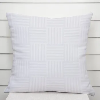 Povlak na dekorativní polštářek Dekorační povlak na polštář Monako PM-124 Pruhovaná šachovnice bílá 40 x 40 cm
