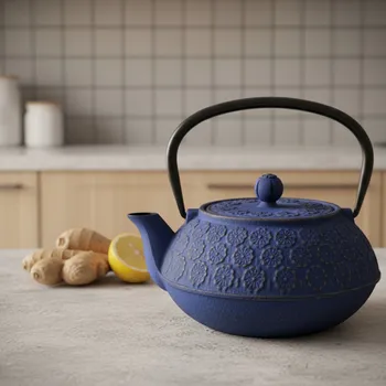 AROMELIO Litinová čajová konvice s filtrem KUMO, 1000 ml, tmavě modrá