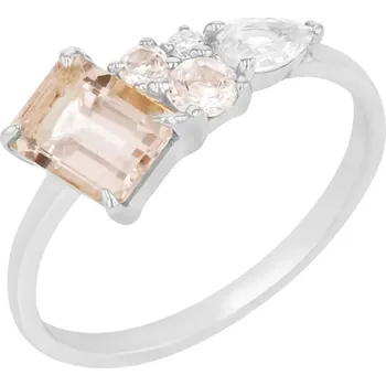 Prsten Cluster prsten s morganity, diamantem a safírem Ivonne