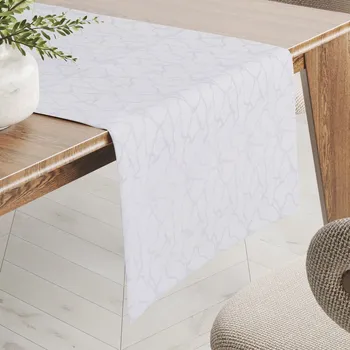ubrus Dekorační běhoun na stůl Monako PM-123 Mramor bílý 20x120 cm