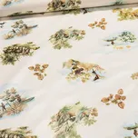 Ubrus PVC s textilním podkladem 52L/01 myslivecký, béžová, š.140cm (metráž)