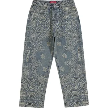 Pánská móda Supreme Bandana Jacquard Baggy Jean Blue L