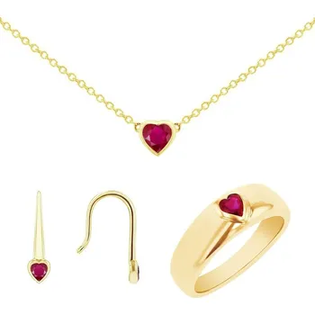 Souprava šperků Rubínová sada šperků Roshni