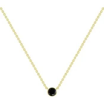 Náhrdelník Stříbrný minimalistický náhrdelník s černým diamantem Glosie
