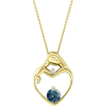 Přívěsek Přívěsek matka a dítě s modrým a bílým diamantem Ella