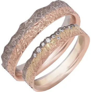 Šperk Unikátní snubní prsteny ze zlata s diamanty Diame