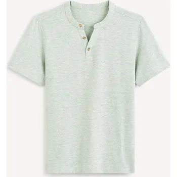 Pánské tričko Celio Tričko henley Cegeti 1143690 Zelená L