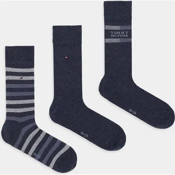 Pánské ponožky Ponožky Tommy Hilfiger 3-pack 701235376 námořnická modř 59A, vel. 39/42