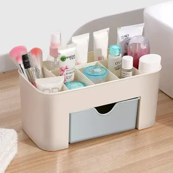 Vložka do organizéru na nářadí Organizér na kosmetiku s přihrádkami, modrý šuplík (ORE9)