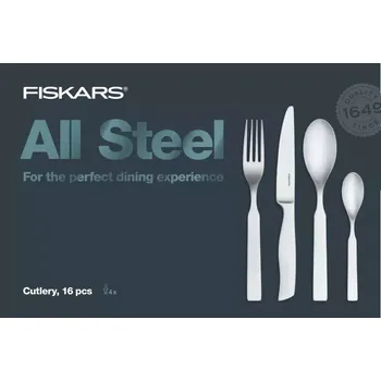 Příbor 1054778 Sada příborů All Steel, 16 ks Fiskars