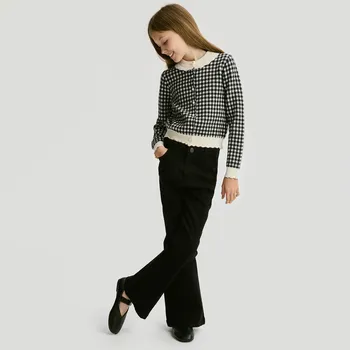 Dívčí džíny Reserved - Džíny high waist flare - černý - 808FF-99J - 808FF-99J-128