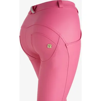 Dámské kalhoty Freddy kalhoty WR.UP koženkové v růžové barvě, normální pas, superskinny střih, eco-friendly materiál Vybraná velikost: XS
