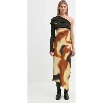 Dámské šaty Hedvábné šaty Nanushka EIRAH NW24FWDR41050 oranžová COP, vel. XS