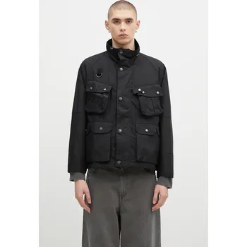 Bunda Barbour Modified Dryfly Wax Jacket pánská, černá barva, přechodná, oversize, MWX2337 99X, vel. XL