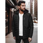 Pánská černá prošívaná bunda s kapucí DStreet černá 3257907