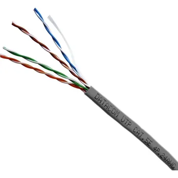 Síťový kabel DATACOM UTP flex,Cat5e PVC,šedý,100m,lanko