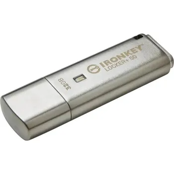 USB flash disk Kingston IronKey Locker+ 50/32GB/145MBps/USB 3.1/USB-A/Stříbrná