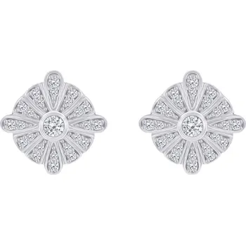 Náušnice Stříbrné náušnice plné lab-grown diamantů Jodene