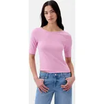 GAP Tričko cropp s výstřihem - Dámské GAP růžová 2660228