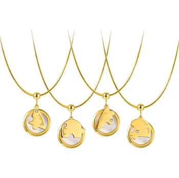 Náhrdelník JAY Náhrdelníky pro čtyři nejlepší kamarádky – Girlfriend Puzzle se srdcem JAY-0198-ZS61238 Zlatá 45 cm