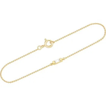 Náramek Minimalistický zlatý náramek s bílým safírem Serafina