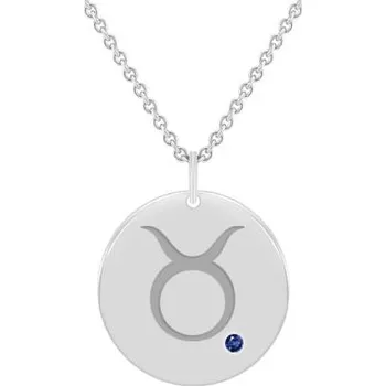 Přívěsek Stříbrný přívěsek se znamením a modrým safírem Býk