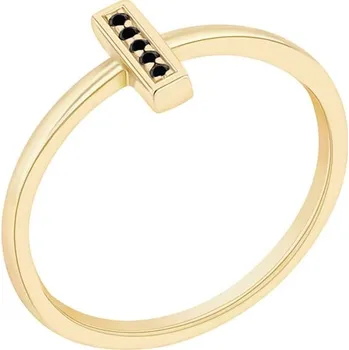 Prsten Zlatý prsten s černými diamanty Mahir