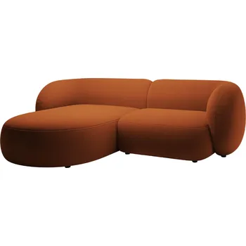 Pohovka Micadoni Oranžová sametová rohová pohovka Kate 255 cm, levá