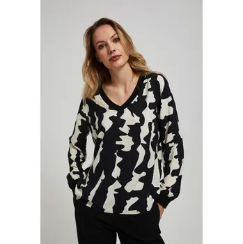 Dámská košile Vzorovaná košile s výstřihem do V Marisse černá | bílá | krémová 2502916