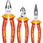 TOTAL Kleště elektrikářské 3 ks,(kombinované, štípací, půlkulaté) CrV 1000V