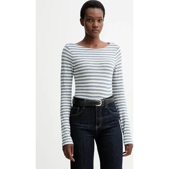 Bavlněné tričko s dlouhým rukávem Marc O'Polo M10219652597 modrá 05X, vel. M