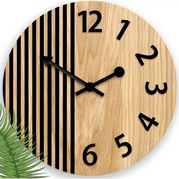 Hodiny Dřevěné nástěnné hodiny Londyn 33 cm hnědé/černé