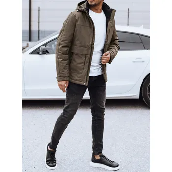 Pánské oblečení Pánská zimní bunda s odnímatelnou kapucí DStreet hnědá 2958863