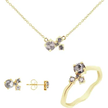 Šperk Cluster sada šperků se salt and pepper diamanty Halli