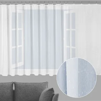 Voál bílý s olůvkem vzor Prší - ZAC-014 výška 160 cm Pouze metráž